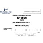 2022 Kilbaha VCE English Trial Exam 1